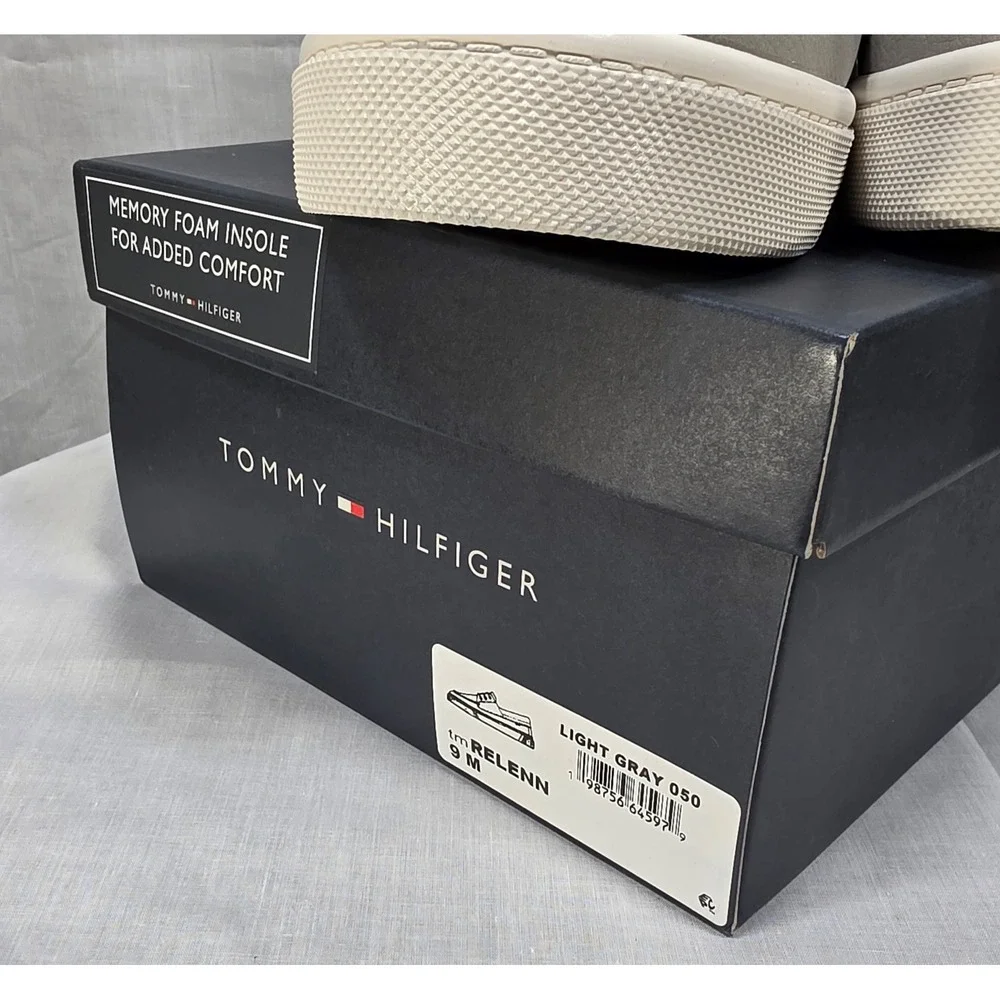 Tommy Hilfiger Gervis Men's Grey Boat Shoe Low Top‎ Lace Up Memory Foam Size 9M